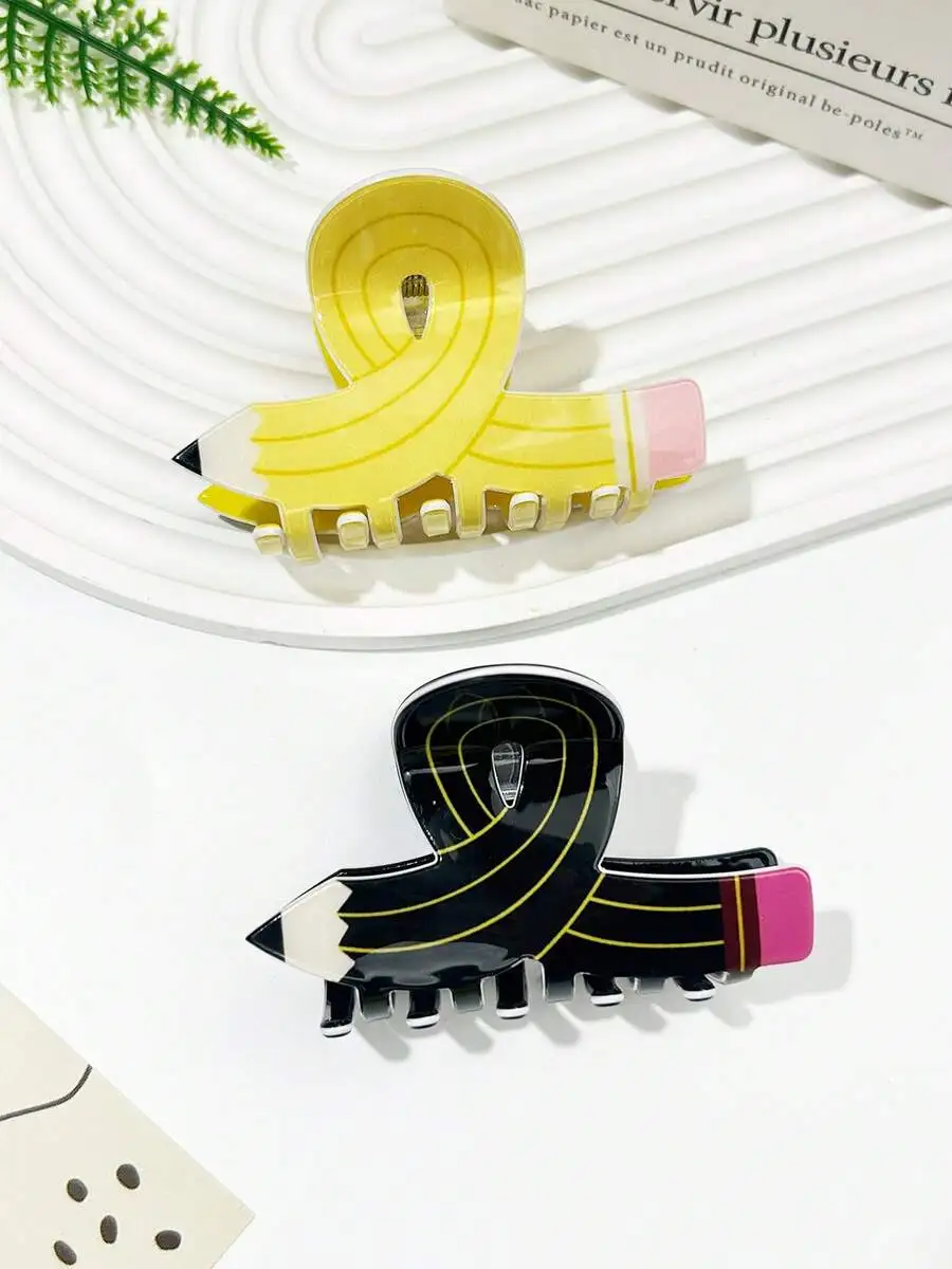 

Pencil Shaped Hair Claw Clips For Women Novelty Styling Accessories