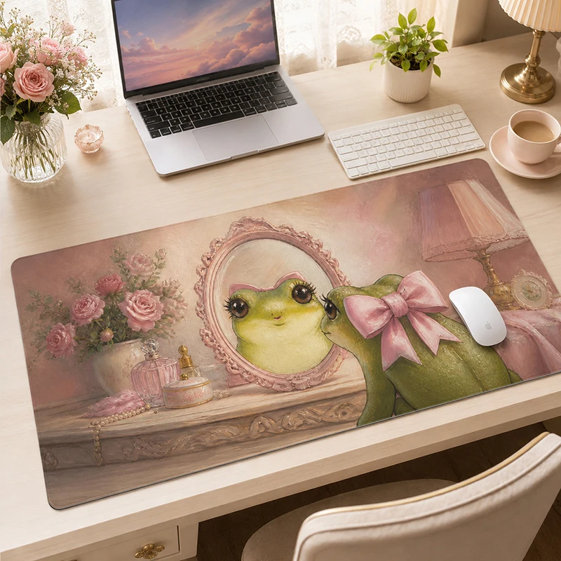 Funny Frog Mouse Pad Gaming printon demand Large Home New HD Mousepad XXL Non-Slip Office Natural Rubber Carpet Table Mat