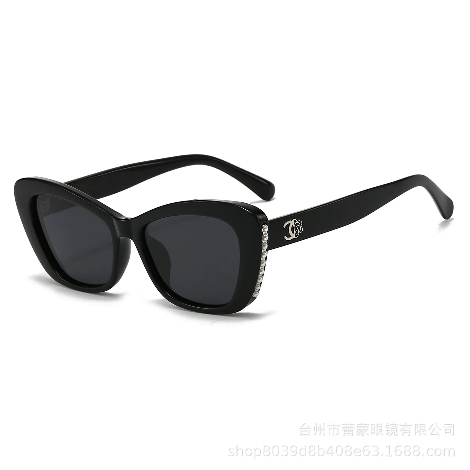

2025 New Cat Eye Pearl Sunglasses Polarized Personality Simple European American Trend UV Protection, Advanced Sense