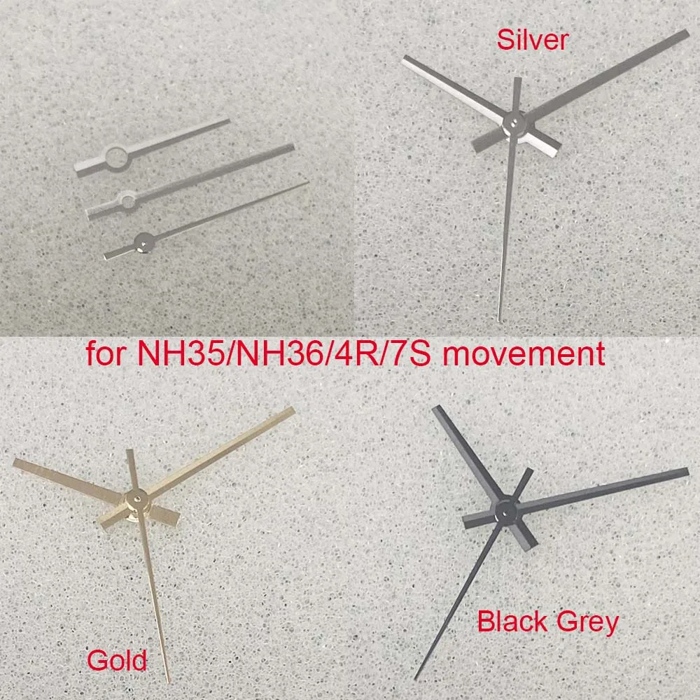 No Luminous Watch Hands Set for NH35 Movement Modified Part 3Pins Needles Watches Pointers