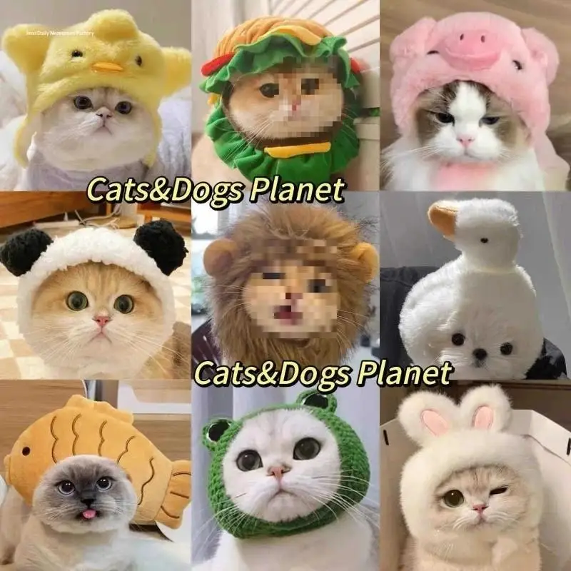Cat Headgear Dog Pet Burger Hat Cute Cross Dressing Hat Photo Prop Dogs Accessoires Puppy Accessories