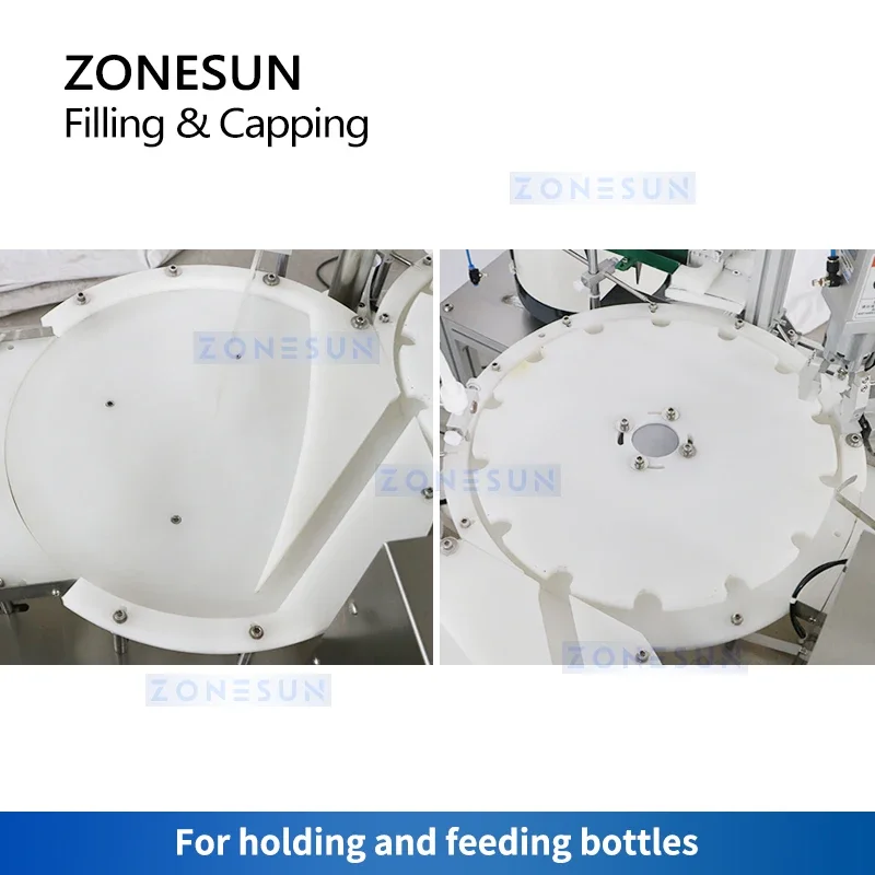 ZONESUN Automatic Bottle Peristaltic Pump Filling and Capping Machine with Cap Feeder Essential Oil Sprayer Mist  ZS-AFC15