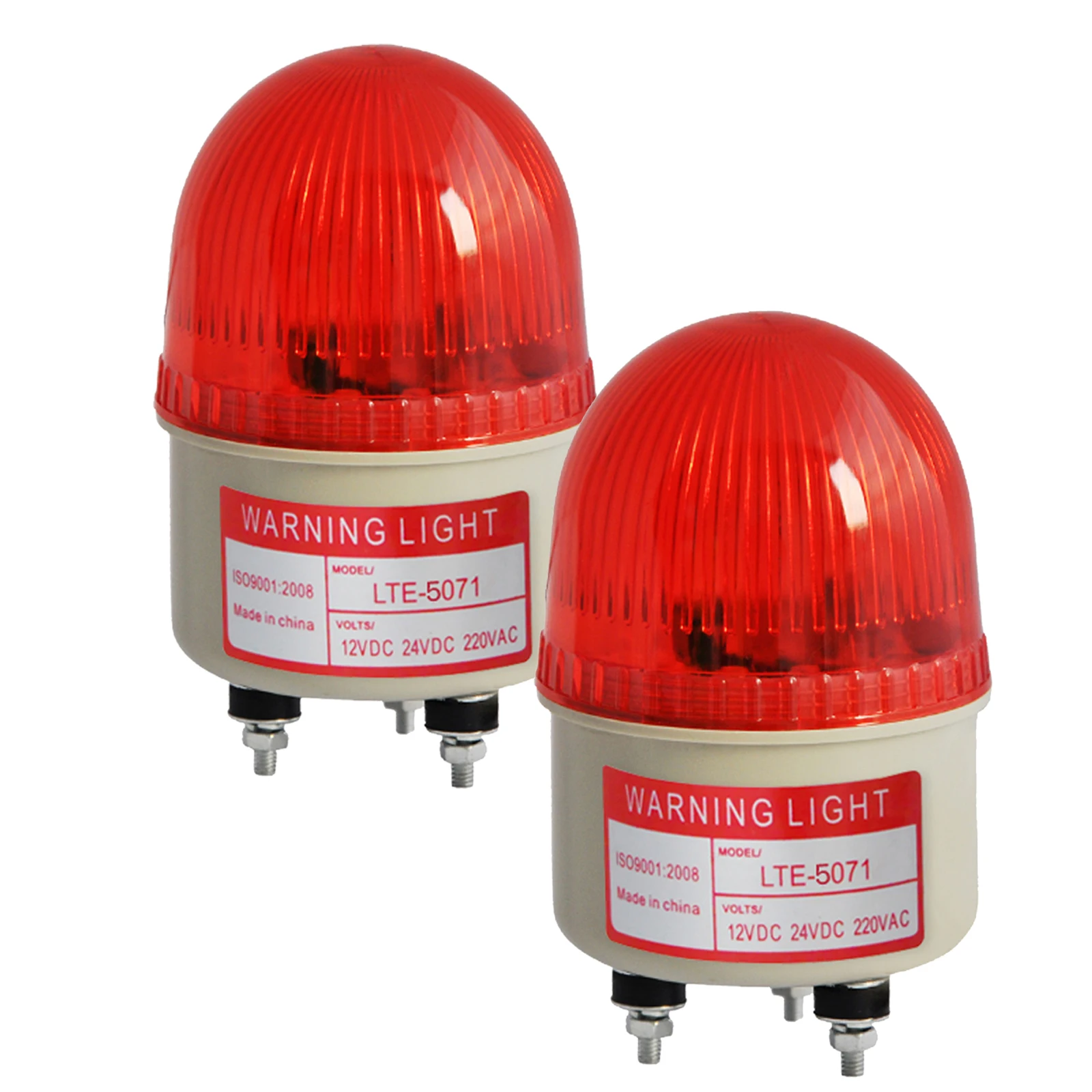 Strobe Beacon Light With Bolt Bottom LED Emergency Flashing Warning Lamp for Factories, Workshops, Equipment 2Pcs LTE-5071