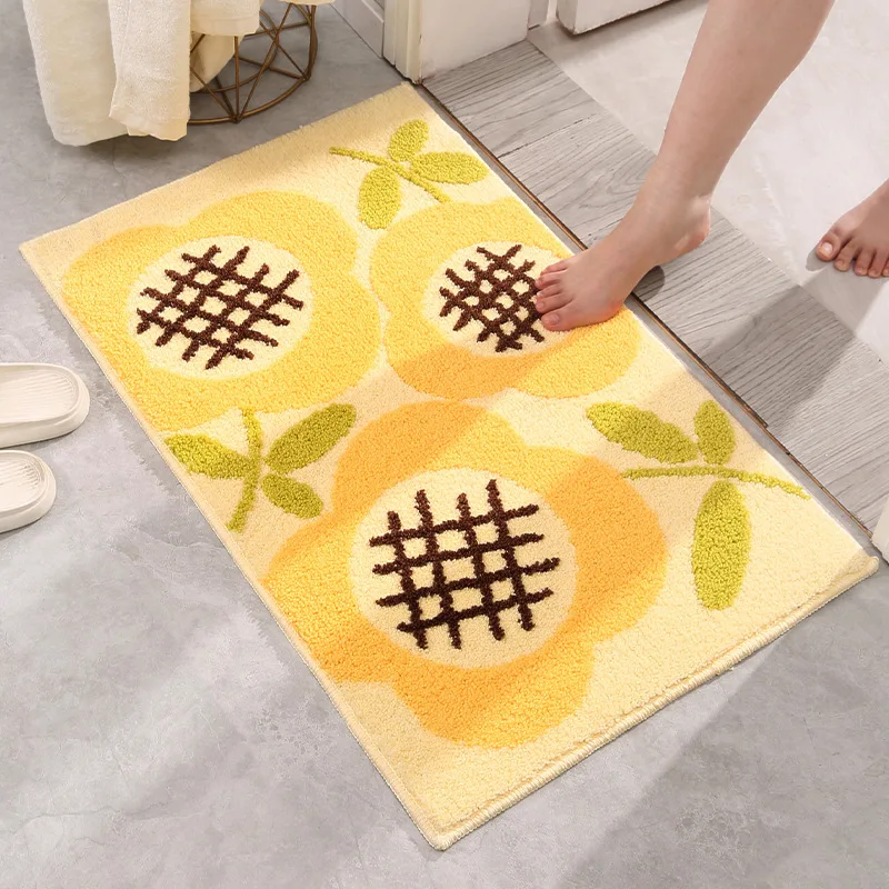 Instagram Wind Fresh Home Toilet Floor Mat Water Absorbent Mat Bathroom Carpet Entrance Mat Flocking