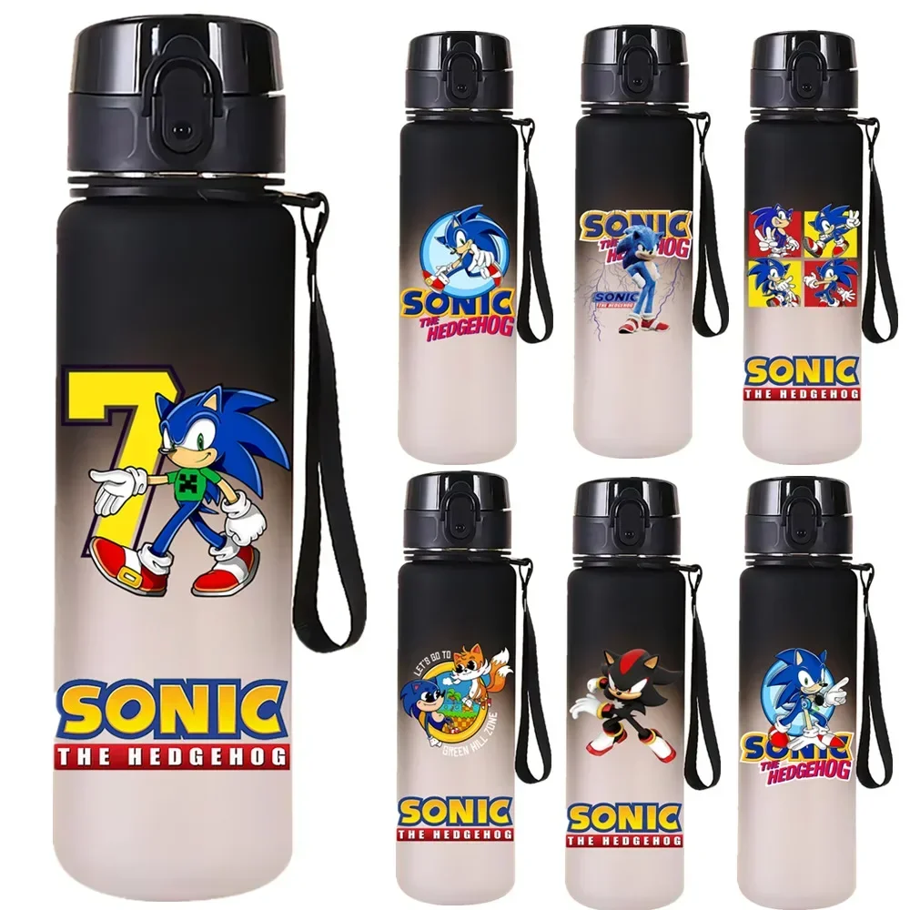 

650 мл бутылка для воды Sonic The Hedgehog, большая емкость, портативная чашка для воды в стиле аниме, спортивная чашка для воды на открытом воздухе, подарок для ребенка