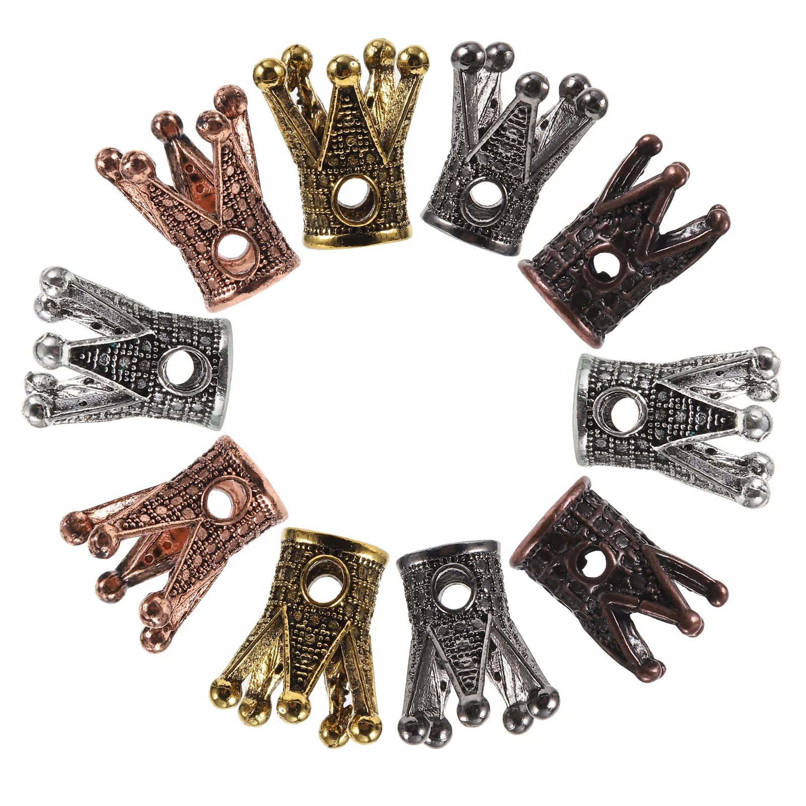 10 Pcs Bracelet Accessories Retro Crown Connector Charms Connectors Jewelry for Making Accessory Alloy Compact Supplies