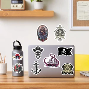 Cool Pirate Captain Adesivos Classic Ship Sailing Decor DIY para Laptop Skate Bagagem Diário Copo Telefone Frigorífico Impermeável PVC 12 principais vendas barco da moana - №8