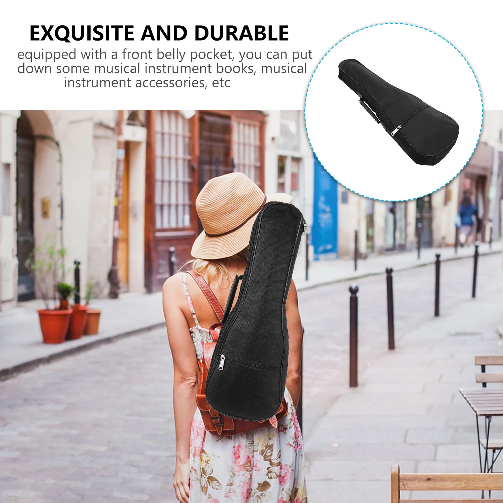 

Ukulele Carrying Bag Guitar Case Gitarrentasche Klassische Black Ukulelentasche Gepolstert Child