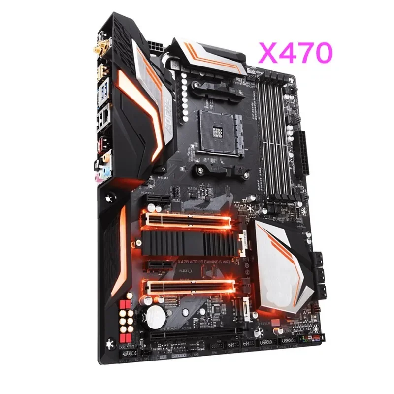 مناسبة لجيجابايت X470 AORUS GAMING 5 WIFI اللوحة الأم دعم 7th A-Series CPU ATX X470 اللوحة الرئيسية 100% تم اختبارها بشكل جيد وتعمل بالكامل