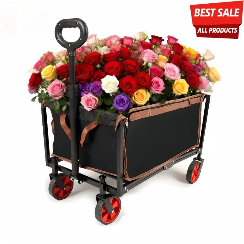 Durable Fabric Folding Camping Cart for Outdoor Use with Retardant Properties Portable Utility Cart
