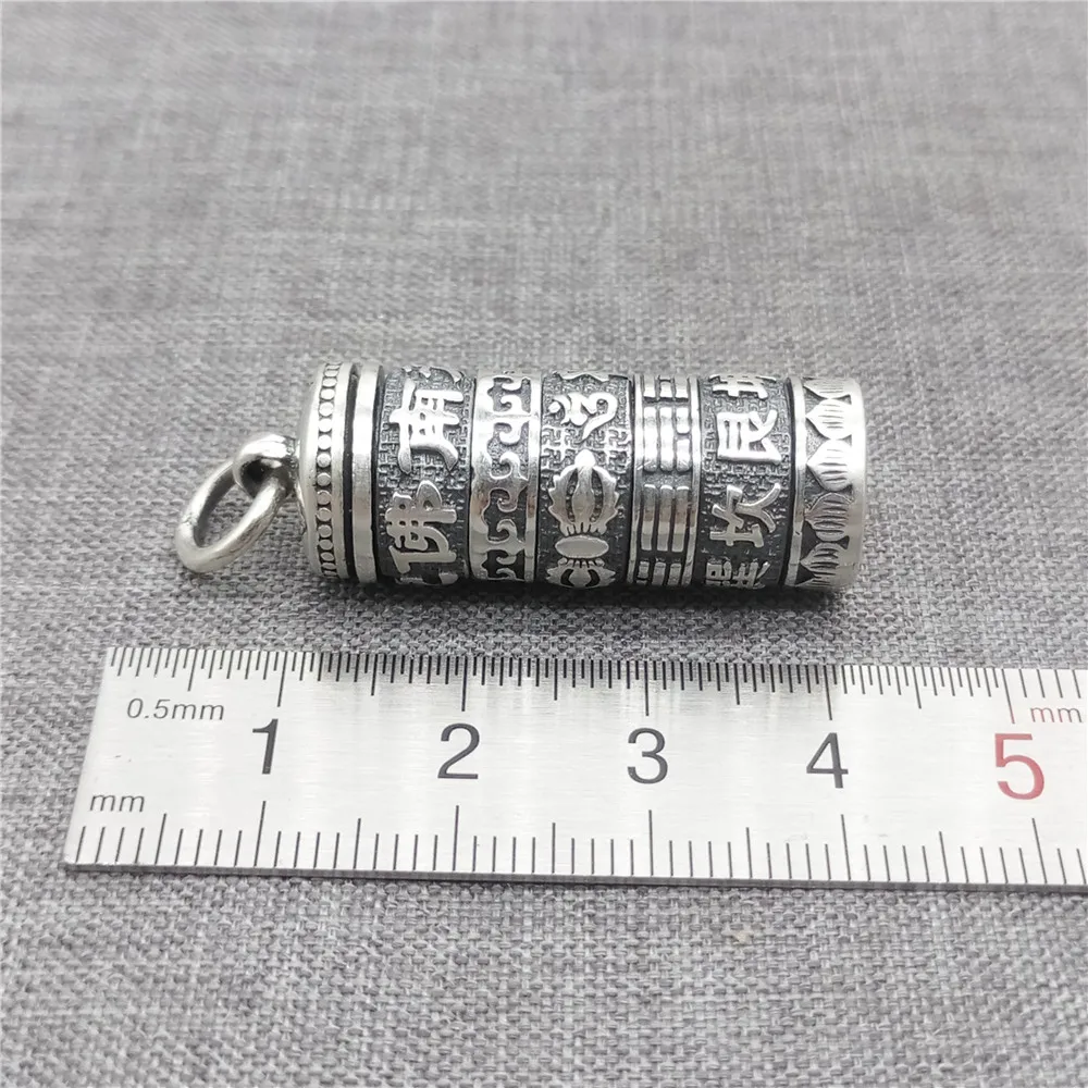925 Sterling Silver Om mani padme hum Locket Pendant Prayer Wish Memory Box