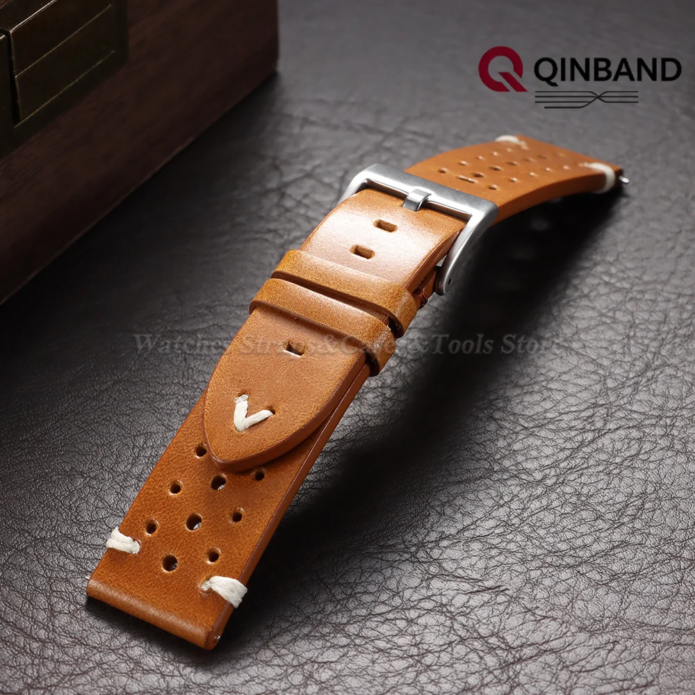 Atmungsaktives Ölwachs-Uhrenarmband aus Rindsleder 20mm 22mm für Samsung Galaxy Watch 7/6/5/4 für Smartwatch-Armband Echtes Leder Handgelenksband – Detail 13