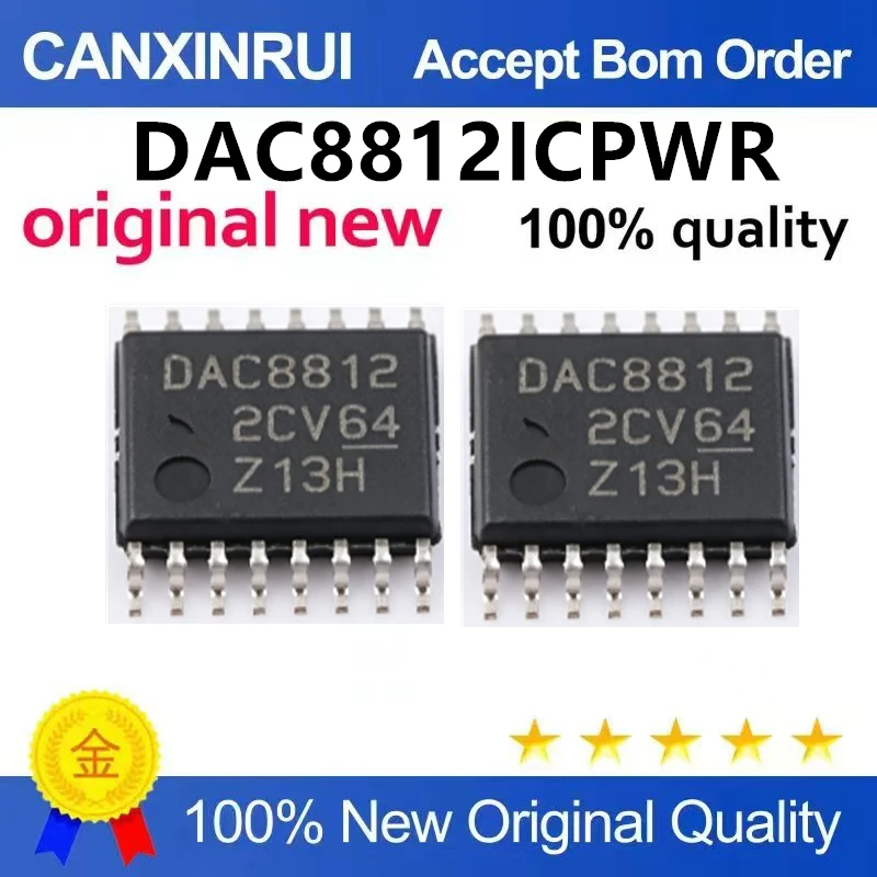 (5pcs-100pcs)New original DAC8812ICPWR 16 bit analog-to-digital converter with dual channel SPI interface