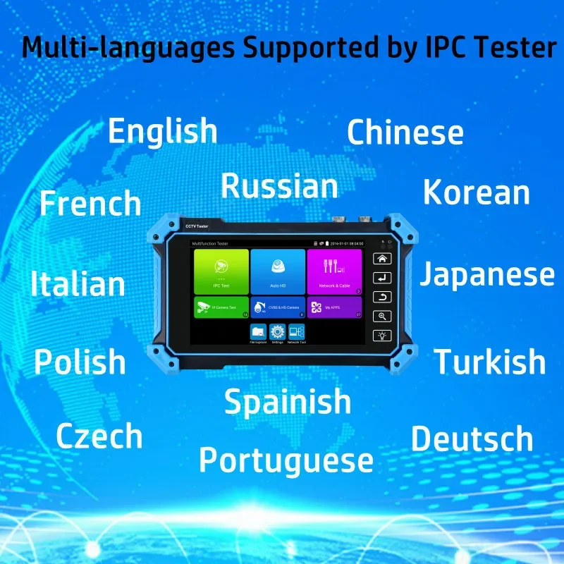 Imagem -02 - Câmera Tester com Tela Sensível ao Toque Cctv Tester Ipc5100c Além Disso 8mp Ahd Cvi Tvi Câmera ip 12mp Hdmi Entrada Vga ip