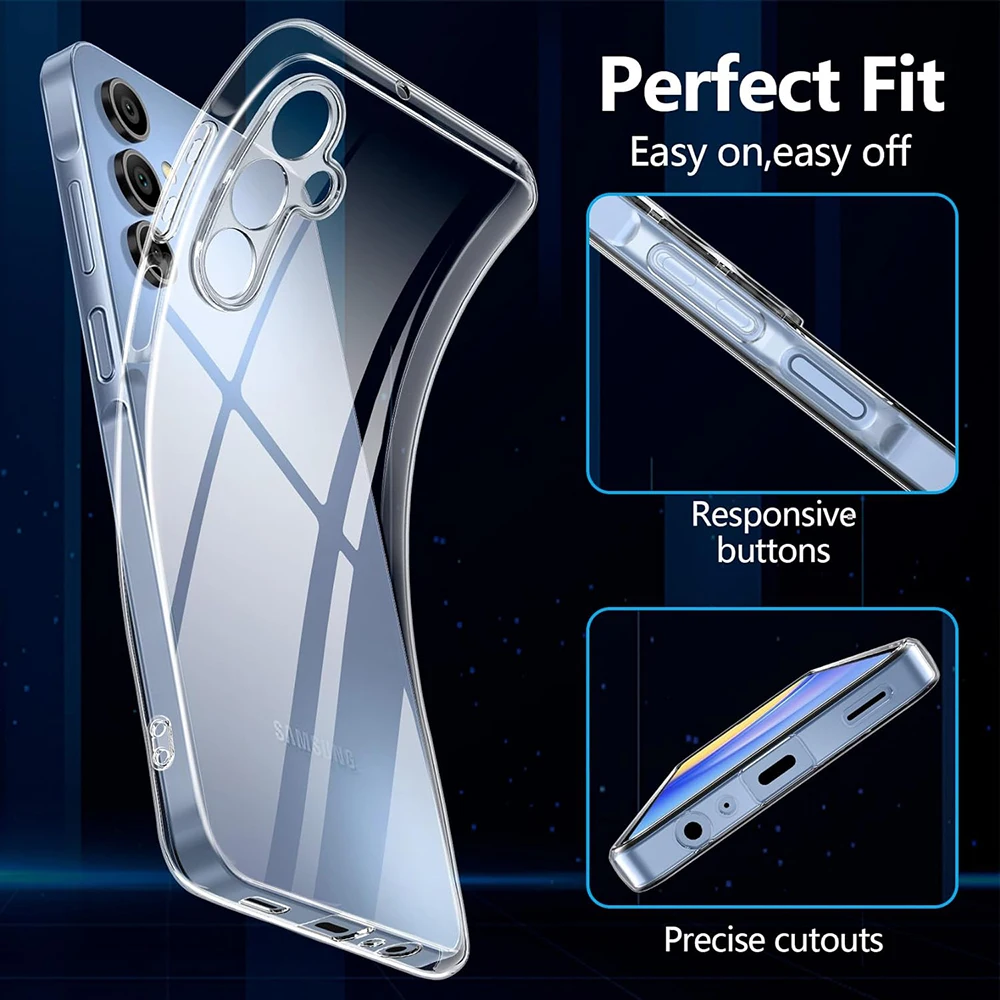 Ultra-Thin Silicone Soft Case For Samsung Galaxy S24 S23 S22 S21 S20 FE Plus Ultra 5G Transparent Clear Back Cover Shell Slim