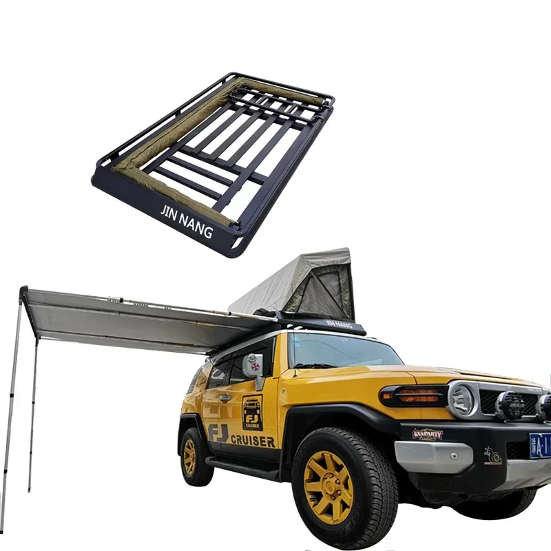 Direct selling off-road vehicle roof tent with hidden function awning landcruiser top ten roof rack for tule jeep customcustom