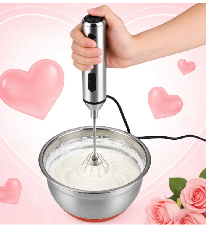 Mini Milk Frother Handheld, One-Press Electric Egg Beater Whisk for Coffee Matcha Cappuccino, Valentines Gift for Home Bakers