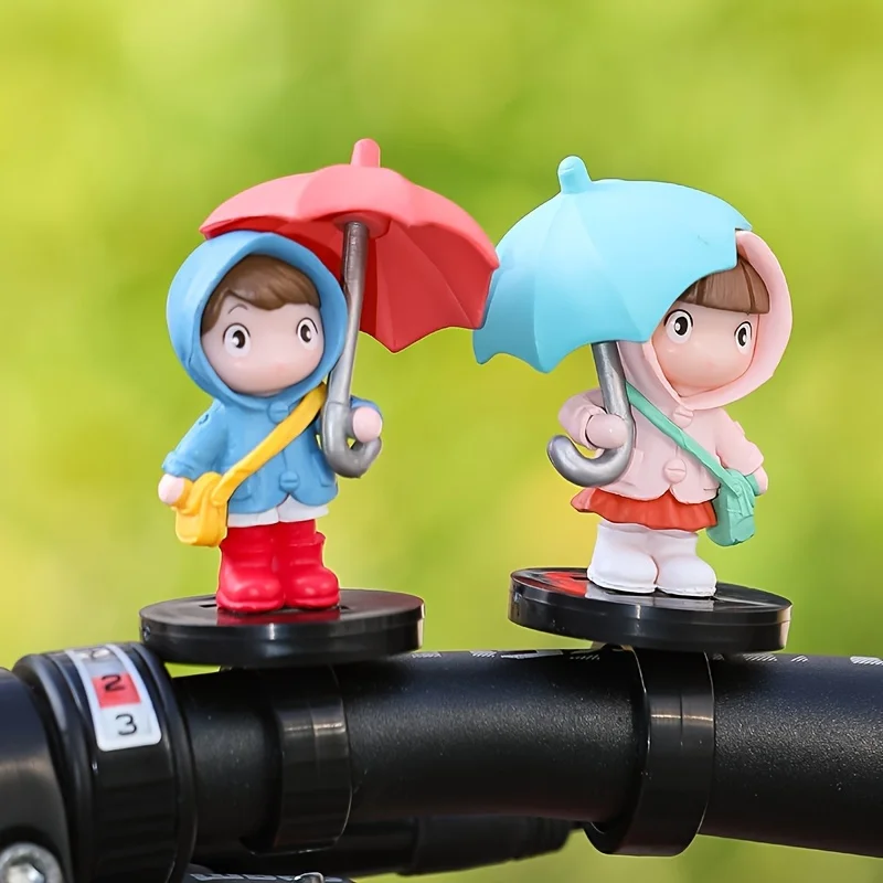 Creative Strap Motorcycle ตุ๊กตาน่ารัก, เครื่องประดับตกแต่งจักรยาน, จักรยานเสือภูเขา, ใหม่ มอเตอร์ไซค์ร่มสาวตกแต่ง, แบตเตอรี่ตกแต่งรถยนต์