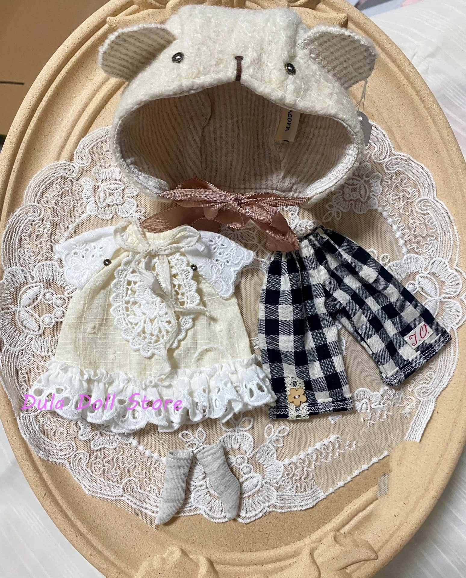 

Одежда для куклы Dula, набор шляп ручной работы с медвежонком для Blythe Landoudou Landazz Qbaby ob24 ob22 Azone Bjd Doll