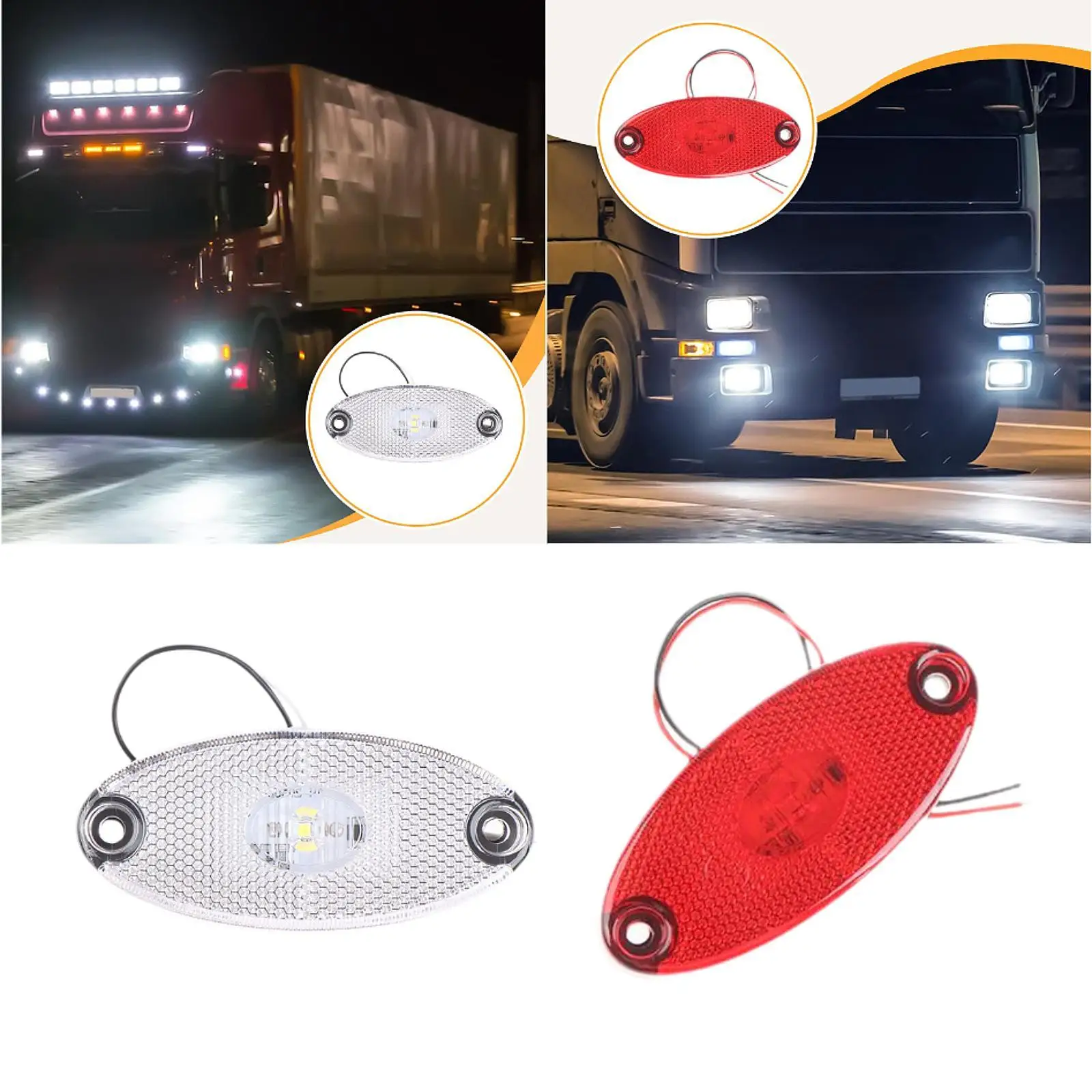 Universal LED Side Marker Light Compact Durable Car Signal Lamp for Trailer and RV Application