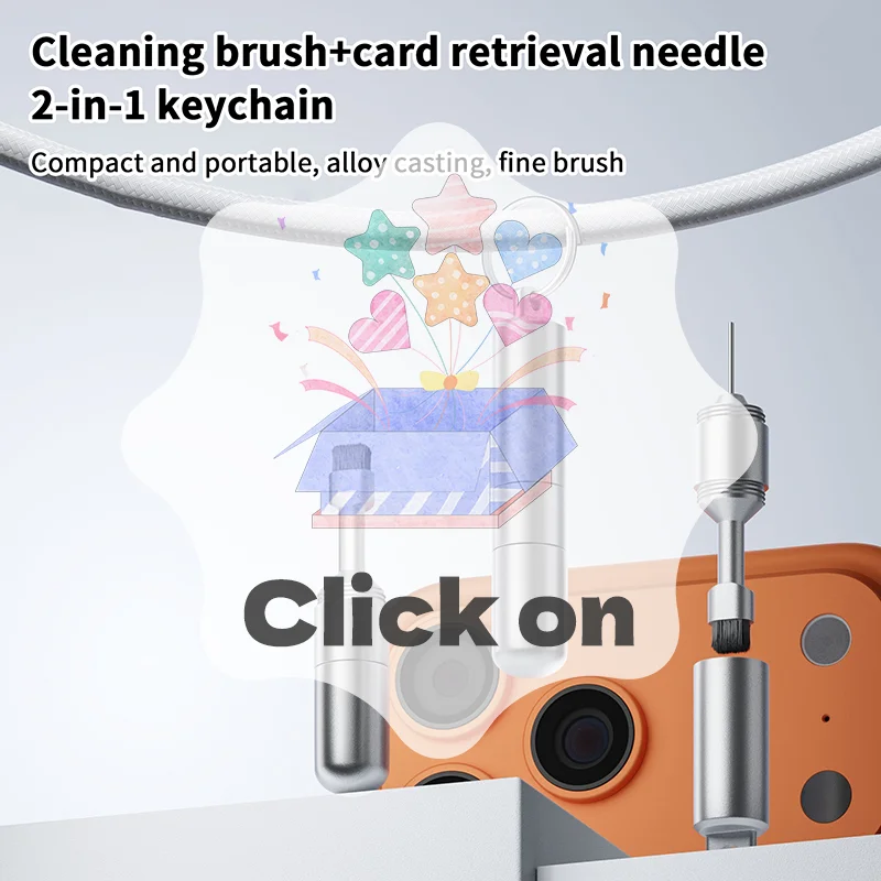 

2 In 1 Sim Card Tray Removal Tool Eject Pin Earbuds Cleaning Brush Reset Tools Needle Opener Cleaner Pen Kit For IPhone Airpods