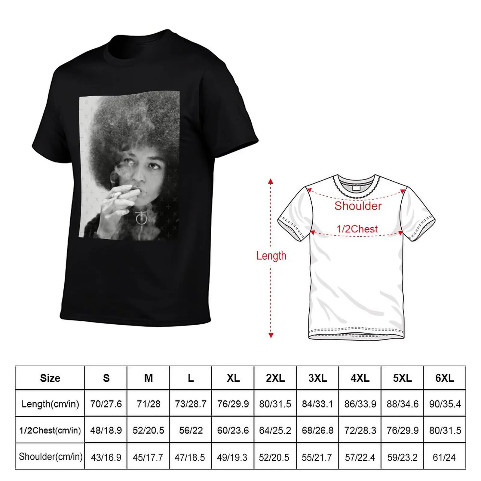 Angela Davis Smoking T-Shirt t shirt man plain t shirt custom print t shirts for man cotton T-Shirt