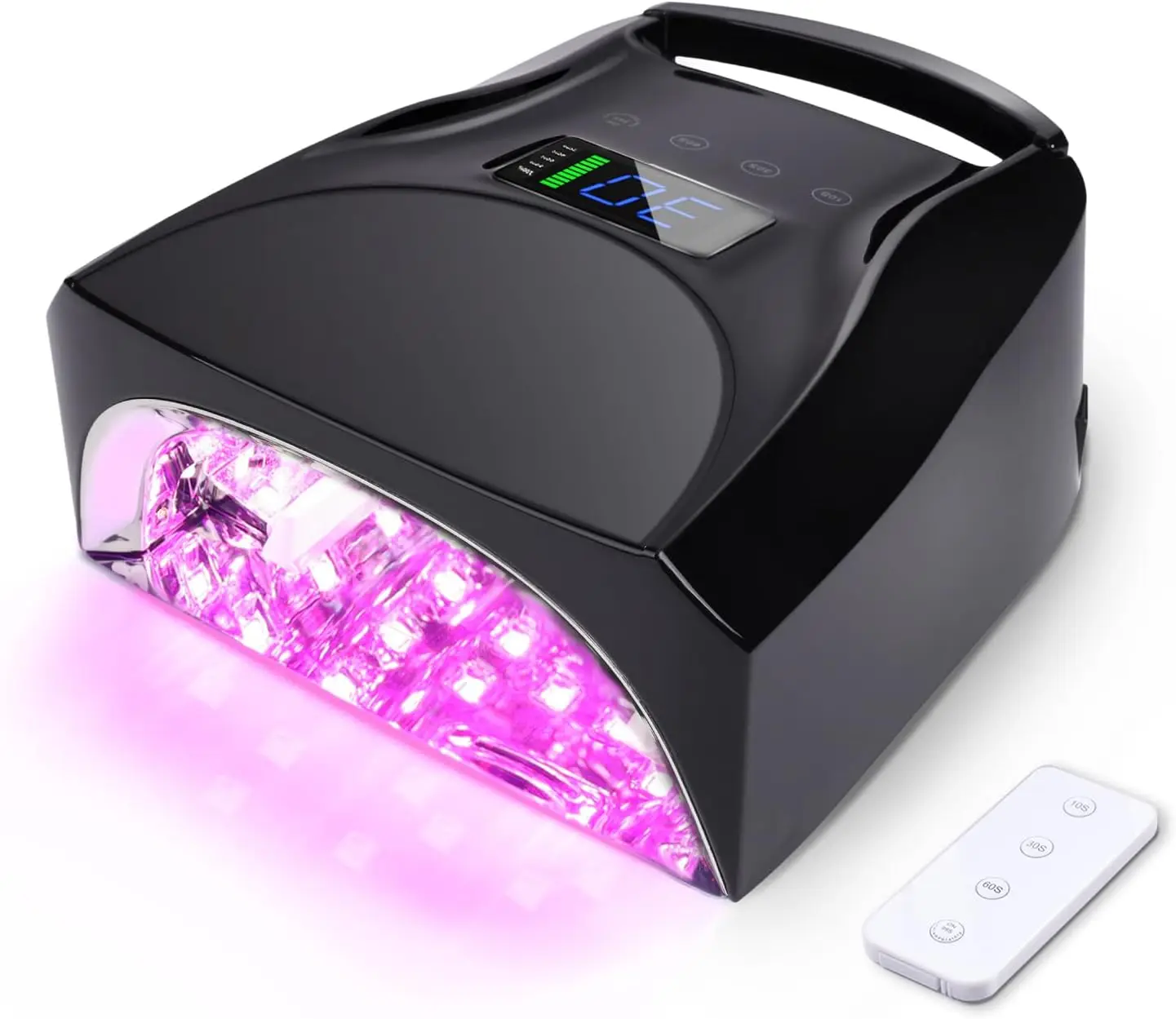 

52 LEDs Cordless UV Nail Lamp, 96W High Power, Magnetic Mirror Base, Thumb Light, Auto Sensor