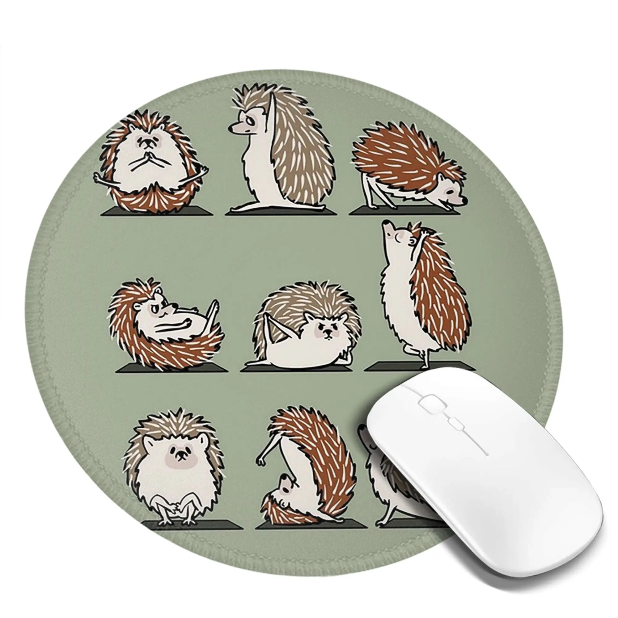 Hedgehog Yoga Mouse Pad Computer Keyboard Mouse Mat Gamer PC Laptop Desk Mat Office Accessories Table Mats