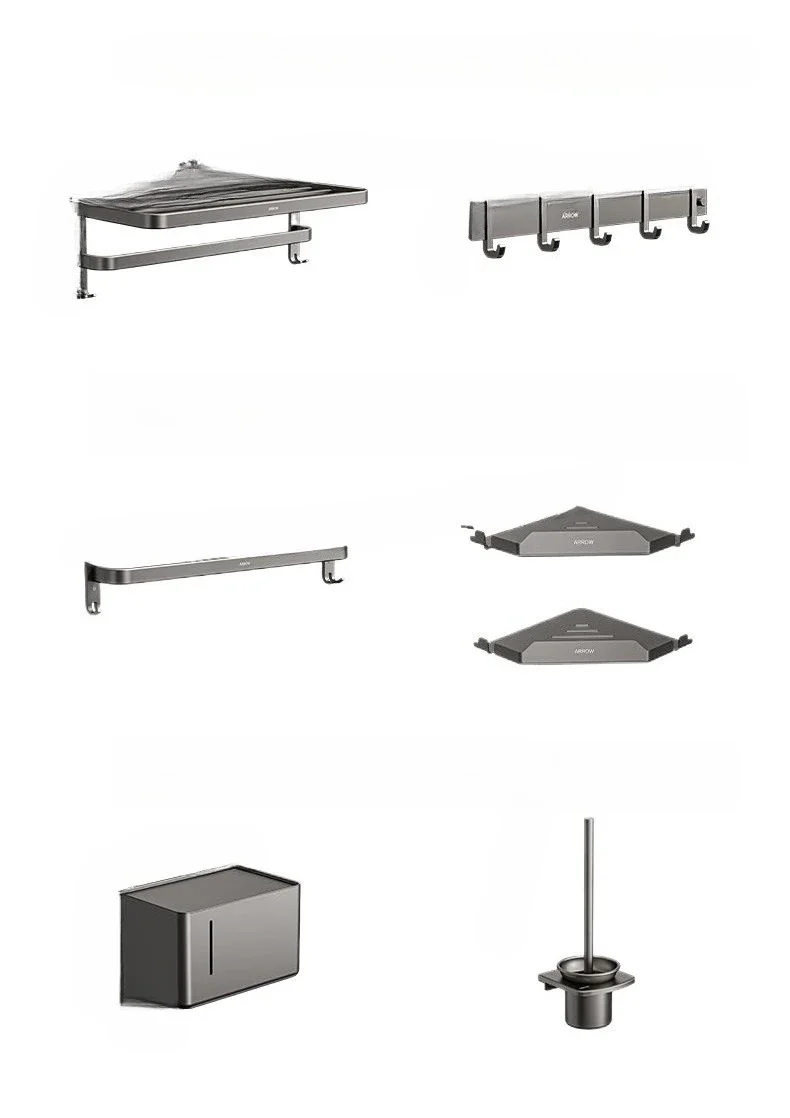 Space aluminum towel rack perforated bathroom towel rack wall mounted toilet storage wall bathroom rack