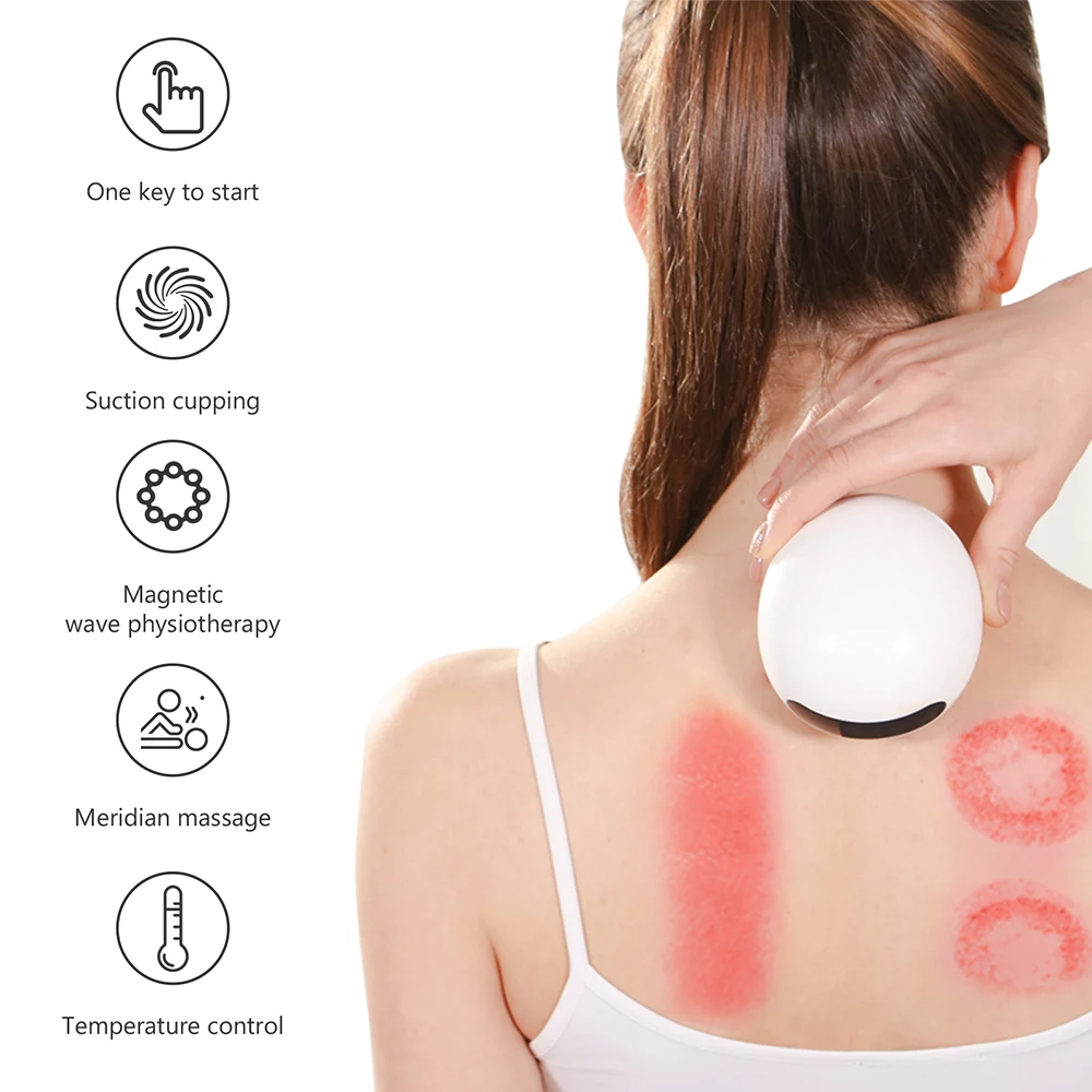 Electric Gua Sha Cupping Massager Skin Scraping Body Massager Vacuum Can Suction Cup IR Heat Slimming Fat Burning Anti Cellulite