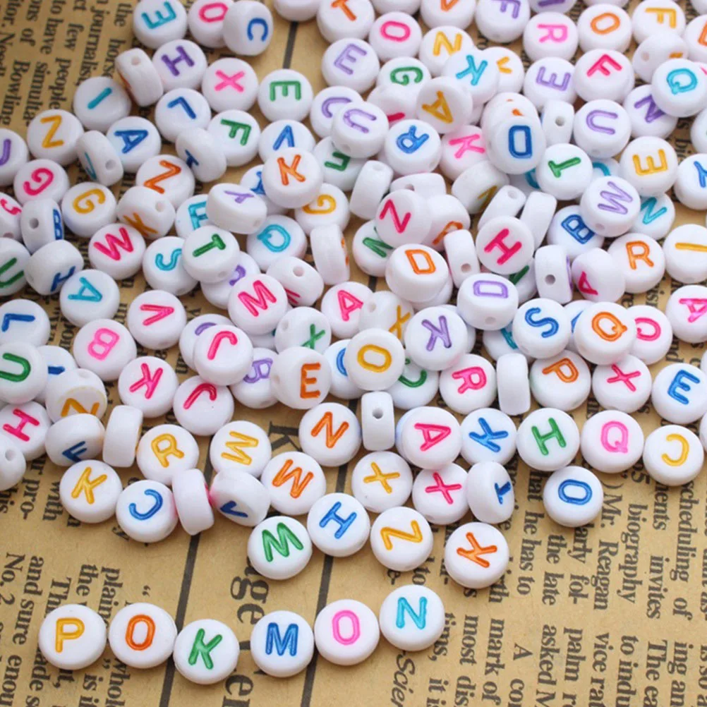

500Pcs Colorful Loose Letter Beads DIY Plastic Beads for Bracelet Necklace Making Jewelry Decor DIY Craft Bead