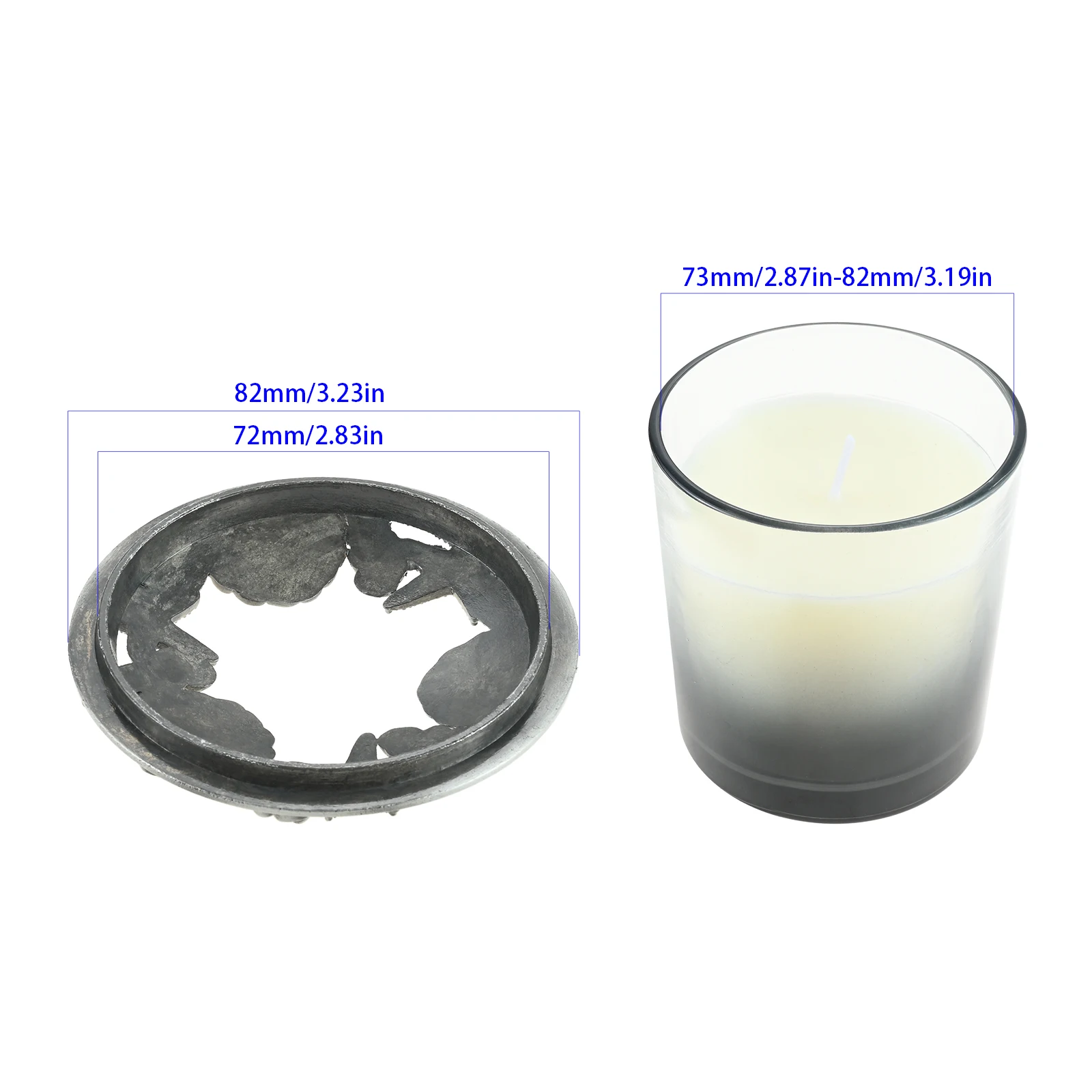 1pc Candle Topper Hollow Metal Candles Jar Lid Cover Seashell/Slipper/Butterfly & Tulip Pattern Retro Silver Decor Home/SPA/Yoga