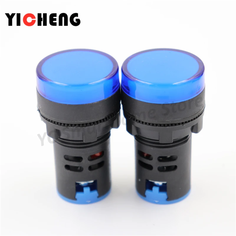 2pcs 22mm Panel Mount Signal Power Indicator Light  Pilot Lamp AC DC  110V 220V AD16 beacon light led