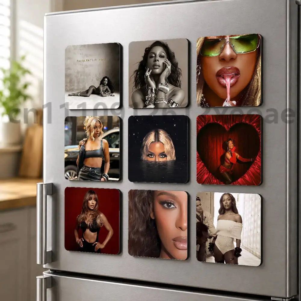 Victoria Monet Frequency of Love Creative Square Fridge Magnet Cartoon PVC Refrigerator Decor Gift for Home Office