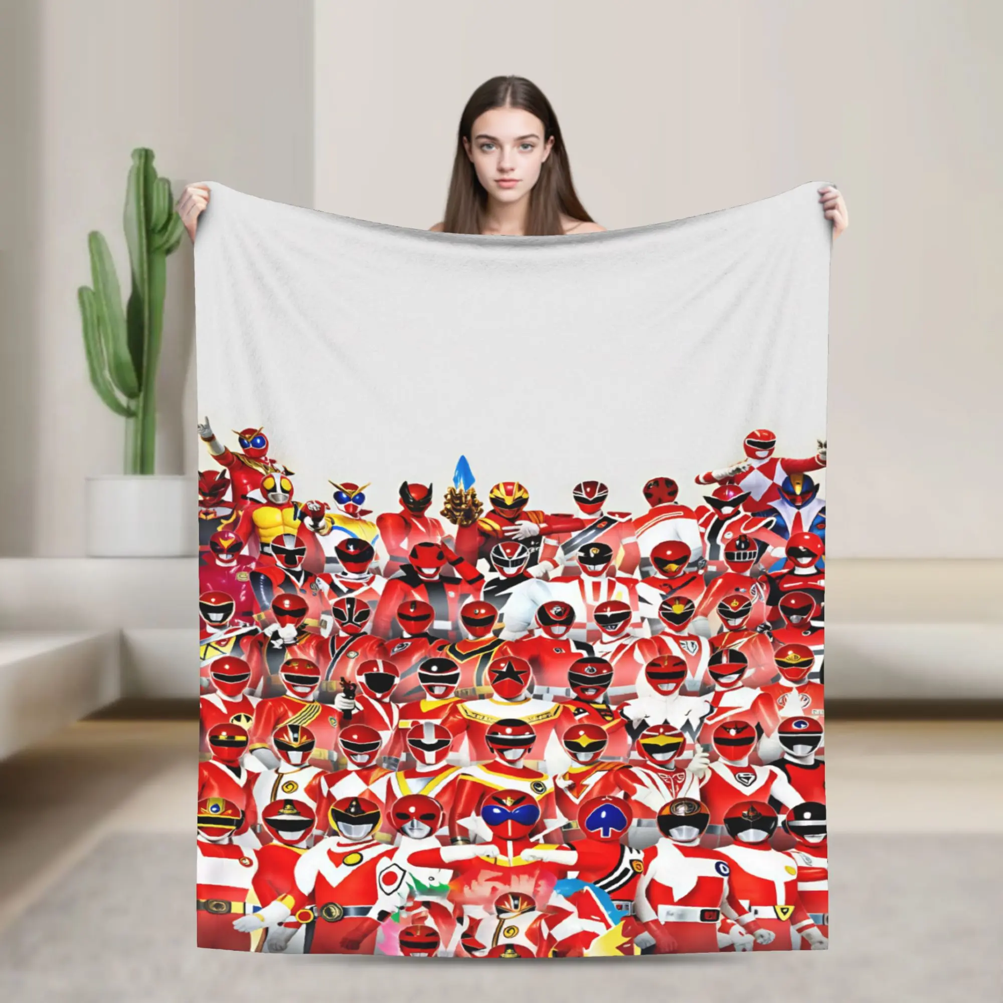 Super Sentai Blanket  Soft Funny Plush Throw Blanket For Couch Bed Decorative Flannel Bedspread Bed Cover