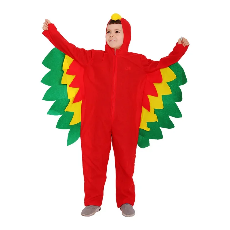 

Halloween Costume Costumes for Kids Animated Parrot Jumpsuit Hooded Bat Wings Kids Party Performance Clothing