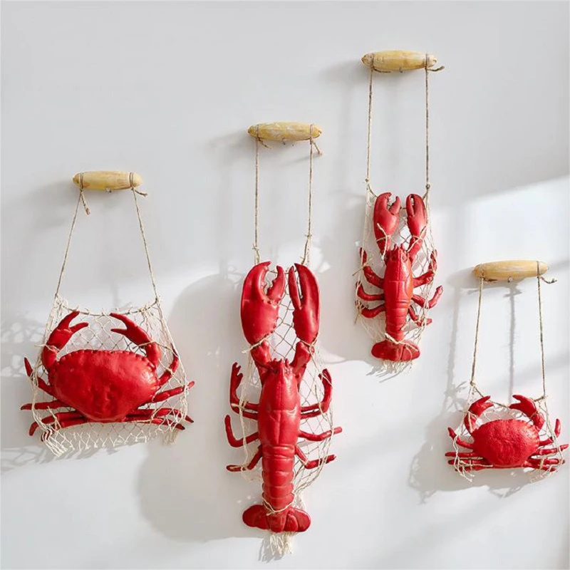 

Mediterranean Style Simulation Seafood Model Hanging Decorations Large Lobster Hairy Crab Store Decoration Restaurant Pendant