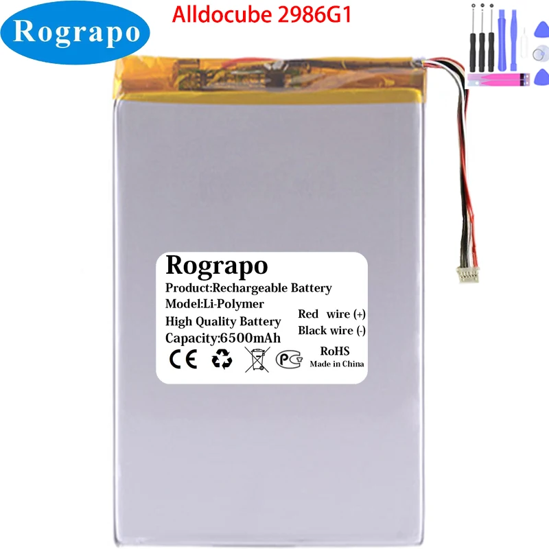 New 3.8V 6500mAh Alldocube 2986G1 Tablet PC Battery 6 PIN 5 Lines