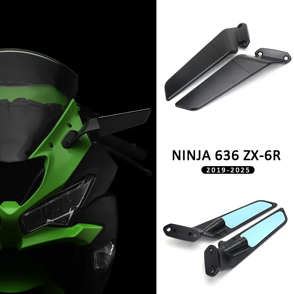 Motorcycle Side View Mirror For Kawasaki Ninja 636 ZX-6R ZX6R ZX 6R 2019-2025 Stealth Winglets Rearview Mirrors