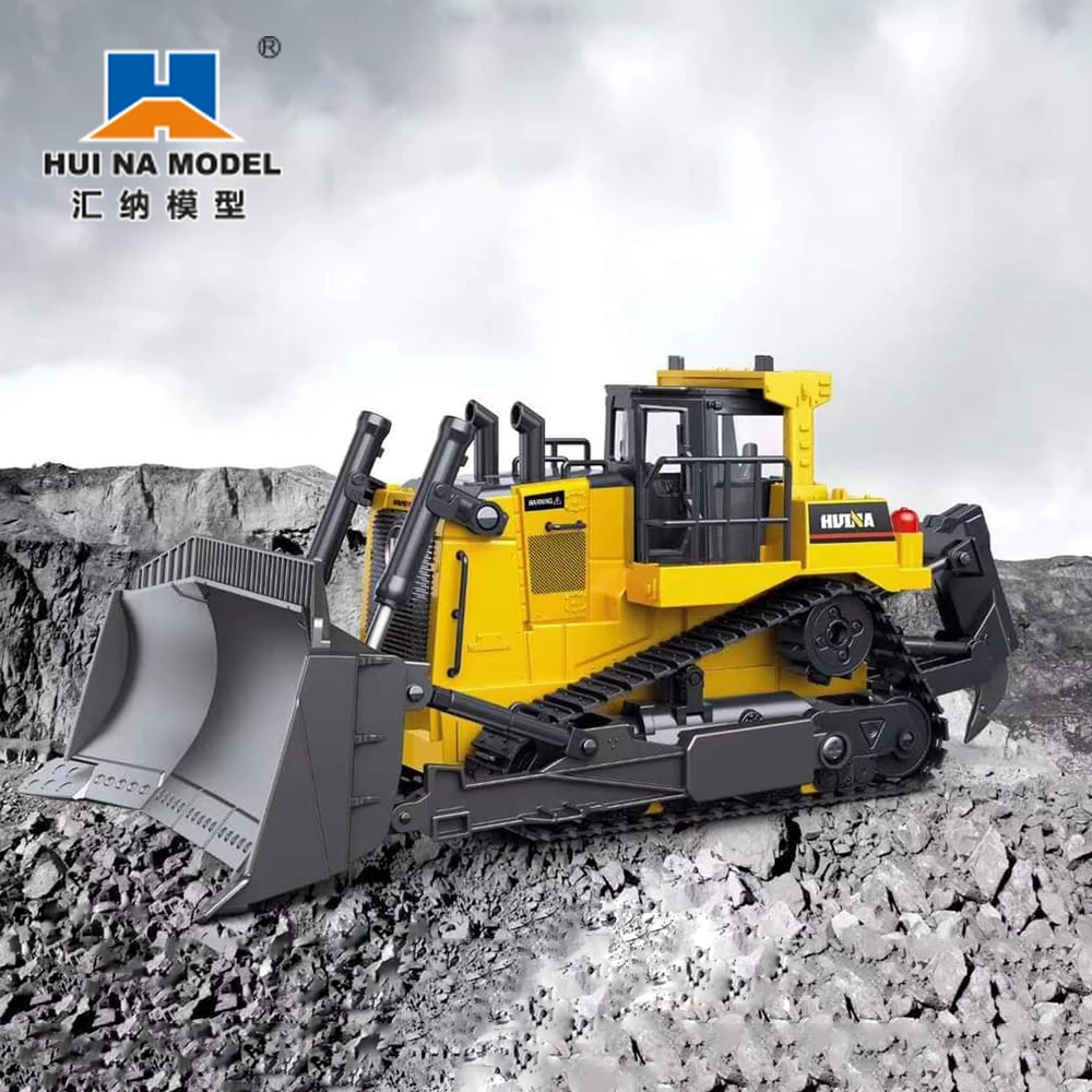 HUINA 554 Car Toys 1:16 1/24 RC Truck Model Remote Controlled Bulldozer Alloy Tractor Caterpillar Engineering Car Toys for boy