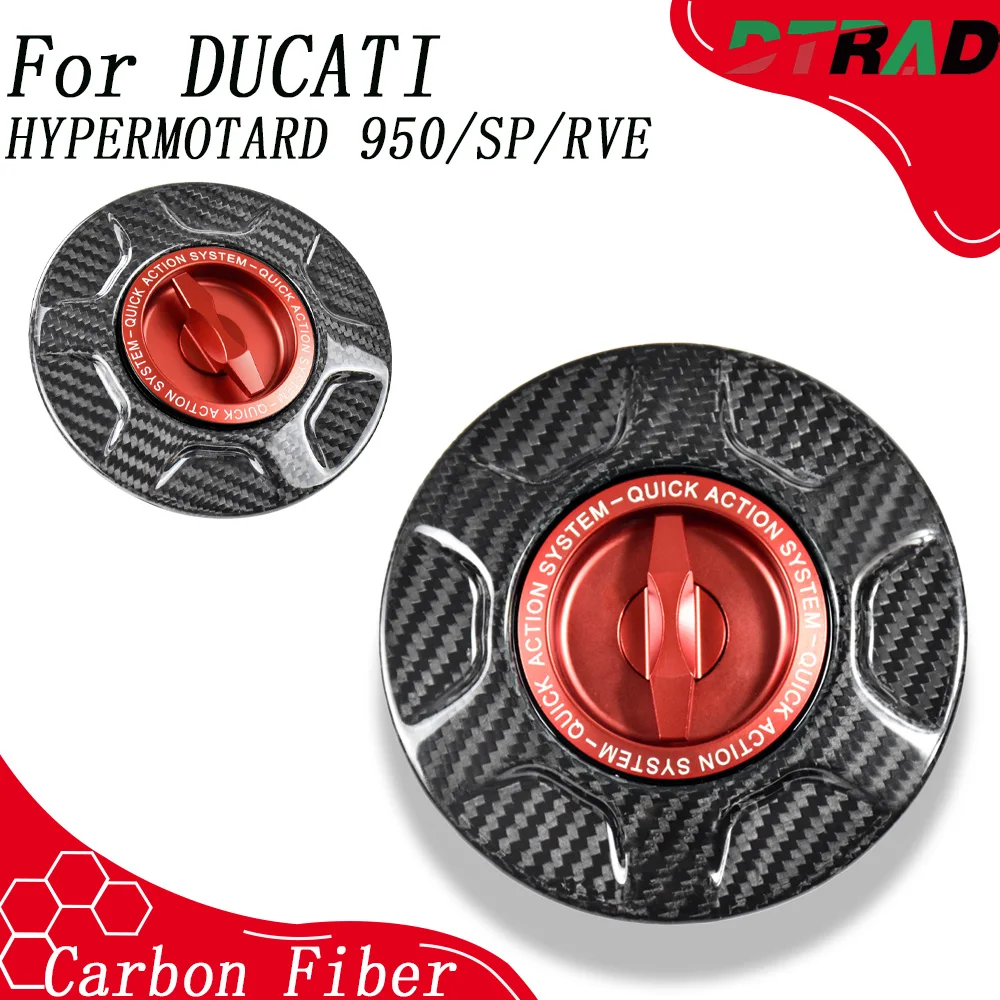Carbon Fiber Quick Release Fuel Tank Cap For DUCATI HYPERMOTARD 950/SP 2019-2025 950 RVE 2021-2025 Keylock Oil Gas Airbox Cover