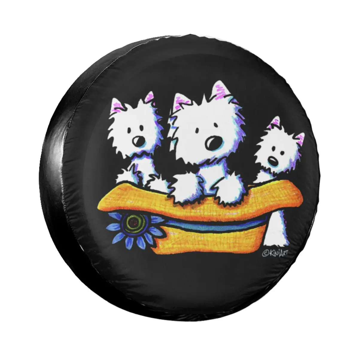 West Highland White Dog Spare Tire Cover Case Bag for Jeep Hummer Pet Car Wheel Protectors Accessories 14