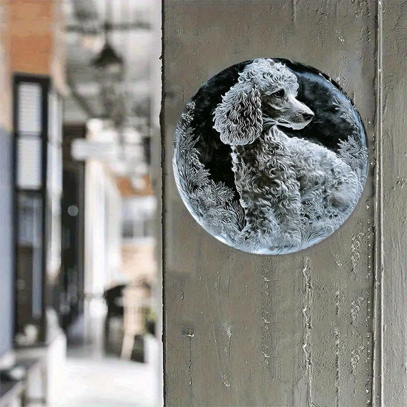 Bedroom Thanksgiving Day Faux Ice Sculpture Window Decoration Round Wreath Sign Decoration Gift Poodle Theme Decoration