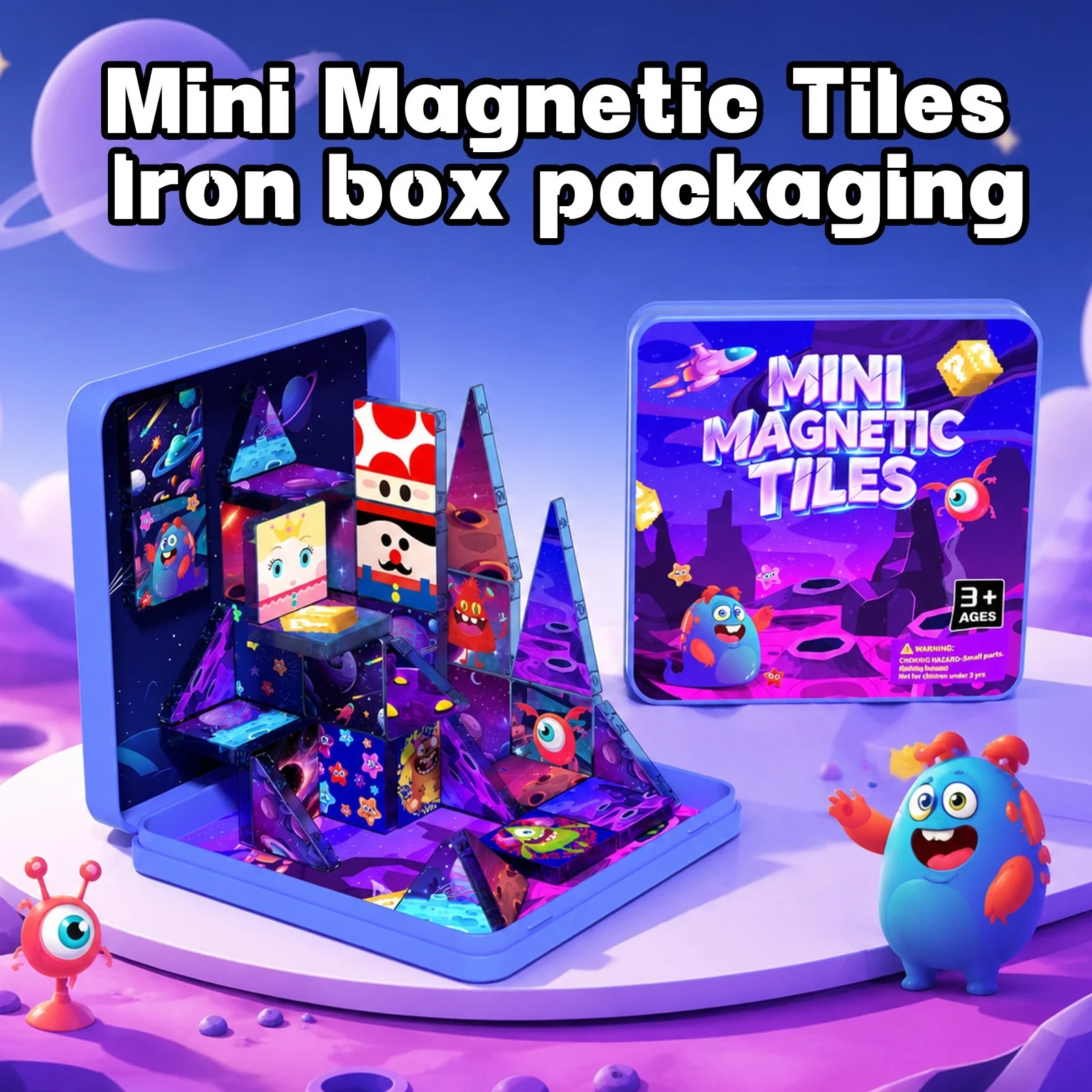 Mini Iron Travel - Portable Mini Magnetic Tiles 36Pcs Space