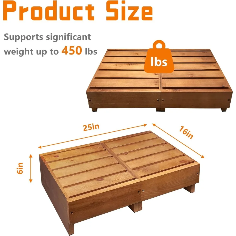 مقعد مرتفع مكون من 6 مقاعد خشبية للأسرة، للاستخدام للبالغين وكبار السن، ومقاعد لخطوات غرفة النوم والمطبخ، ومساعد وصول السرير العالي