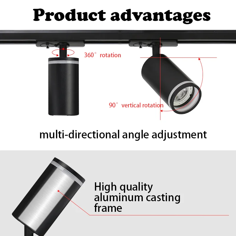 Sistema de iluminación de riel, lámpara de techo COB de 85-265V, rieles para tienda de ropa, sala de estar, tienda, hogar