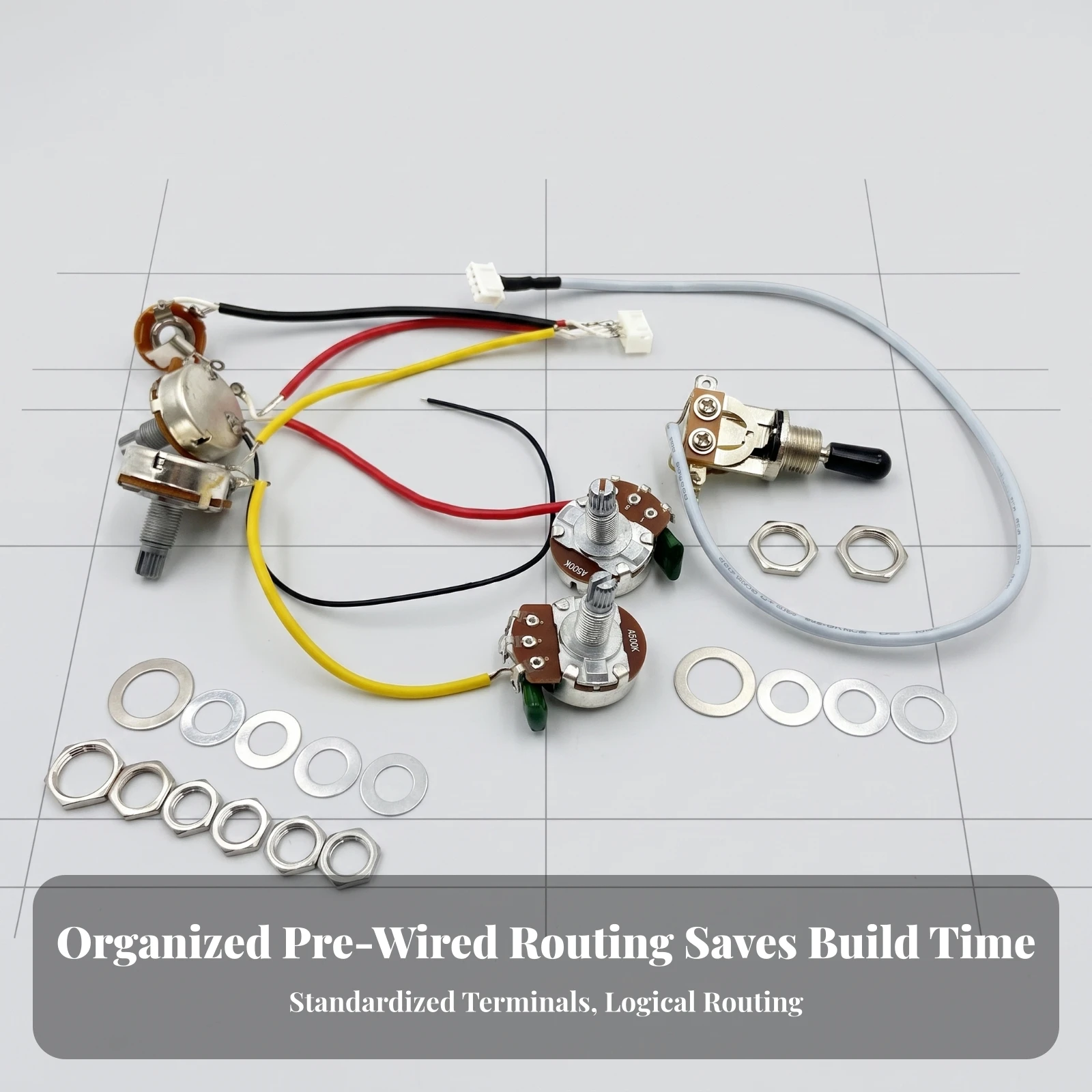 Guitar Wiring Harness with Toggle Switch Convenient Guitar Wiring Harness with Pots Long-Lasting Lightweight for Guitarists