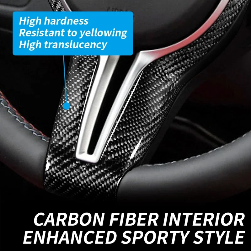 Carbon fiber Steering wheel Cover For BMW F30 F10 F18 F20 F25 F34 F48 M3 M6 550D 328M 1 2 3 4 5 6 7 Series Cover kit upgrade