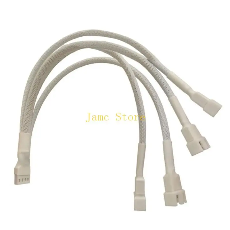 LX0B 4 Way Fan Adapter Cable For Computer Cooling Supports Motherboards Sync And Stable Power Input