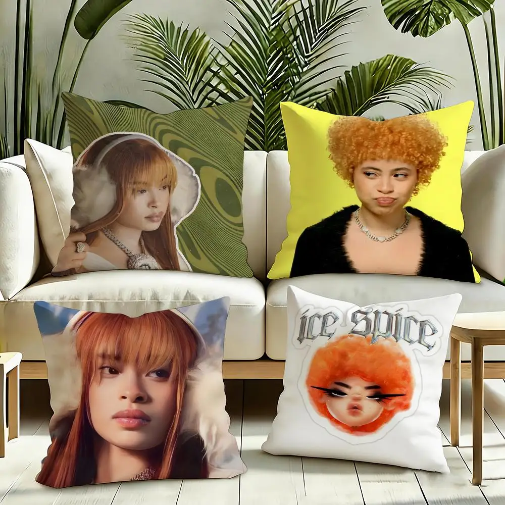 Singer I-Ice Spice Cushion Cover Reversible Plush Pillow Cover Soft Fluffy  Home Decor for Sofa Bedroom